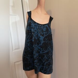 Penningtons Size X Blue and Black Tank Top